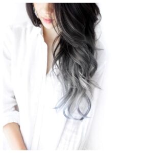 Dipped silvery blue ends
