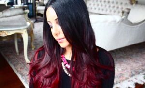 Glamorous Red On Black Ombre