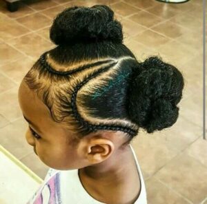 Double Buns With Framing Braids
