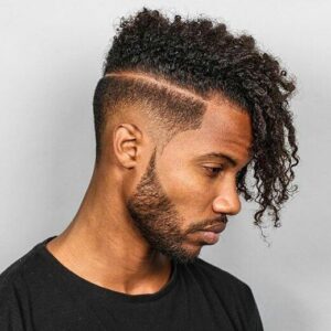 Long curls with low fade