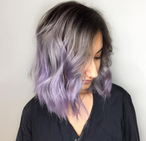 Silvery Lavender Balayage