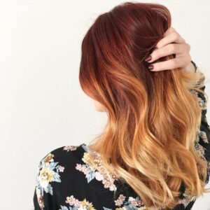 blonde red ombre