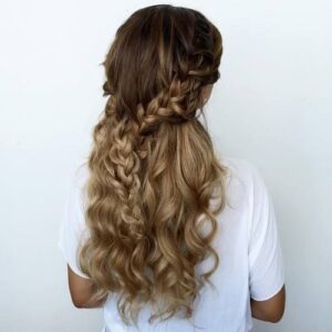 half up double french braids