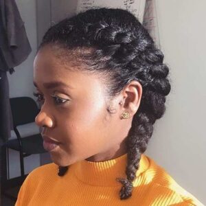 two french braids natural hair
