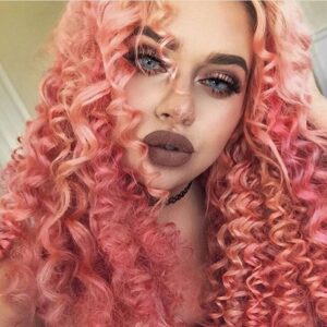 peachy pink curls