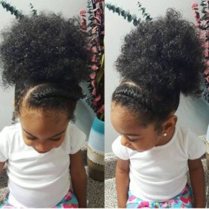 braided bangs with puff