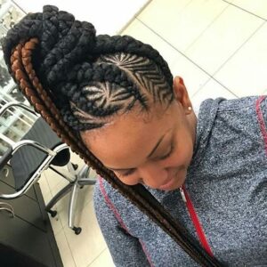 fishbone braids ghana ponytail