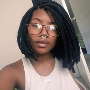 Sleek faux locs bob