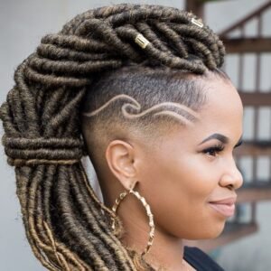 faux locs mohawk