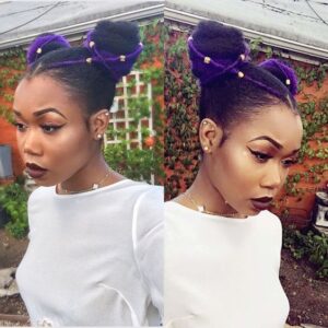faux locs with marley buns