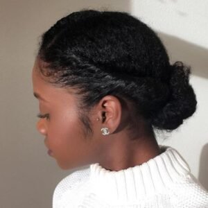 twisted crown bun