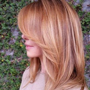 warm blonde and red higlights