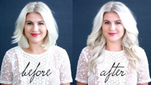 Short Hair Before and after extensions