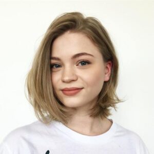 Short Hair for Round Face - Comb Over Bob