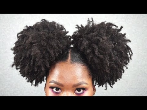 oupble puff wash and go natural hair style