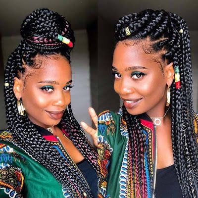Chunky colored african braid