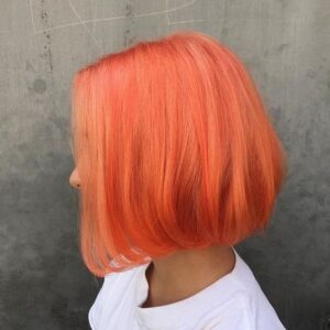 Rounded Bob Peach Hairstyle