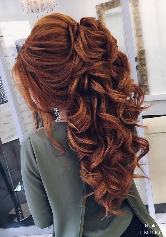 Curly Half-Up Bridal Style