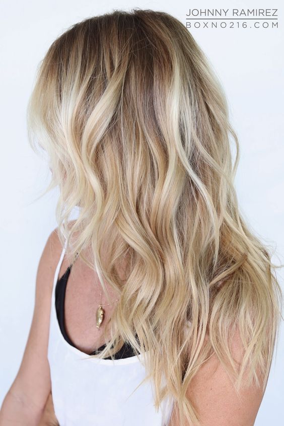 Beachy Blonde Hair with Caramel Blonde Highlights