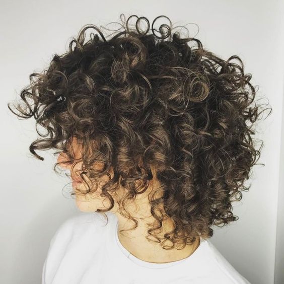 Tapered Layered Curly Bob