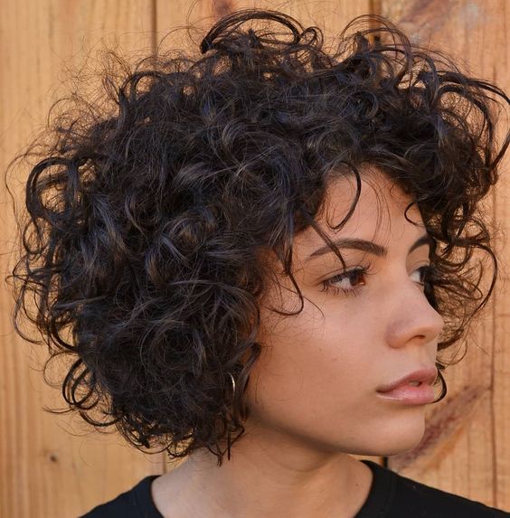 Inverted Bob with Tight Curls