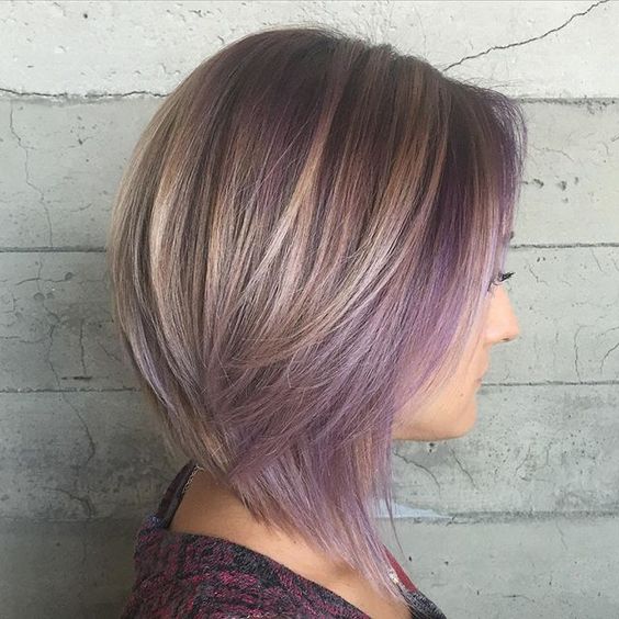 Ash Blonde with Face Framing Lilac HIghlights