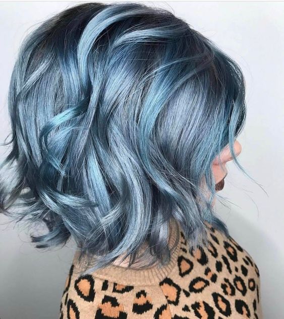 Blue Steel Hair with Baby Blue Highlights