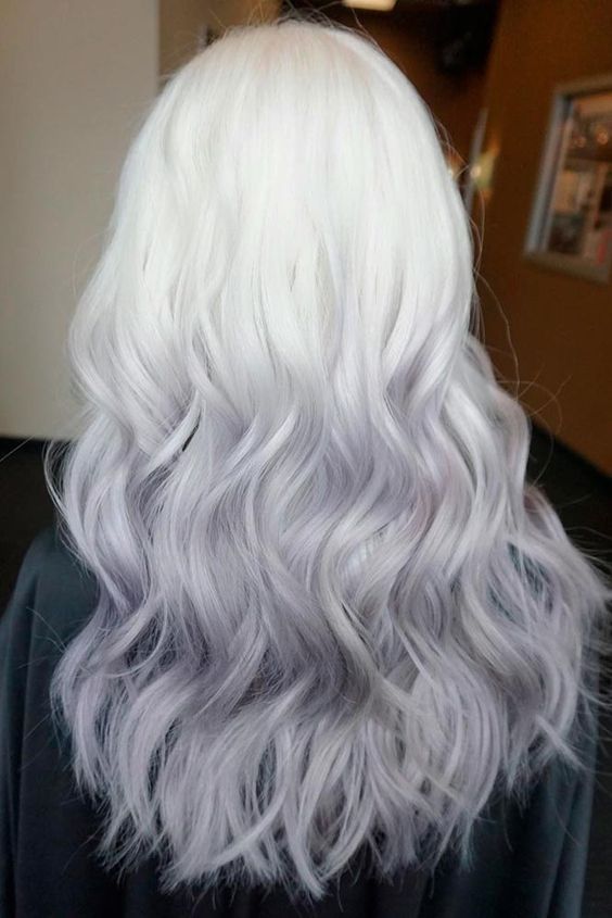White Blonde to Light Grey Ombre