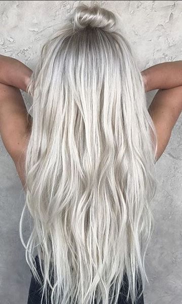 Long Straight Icy Blonde Hair