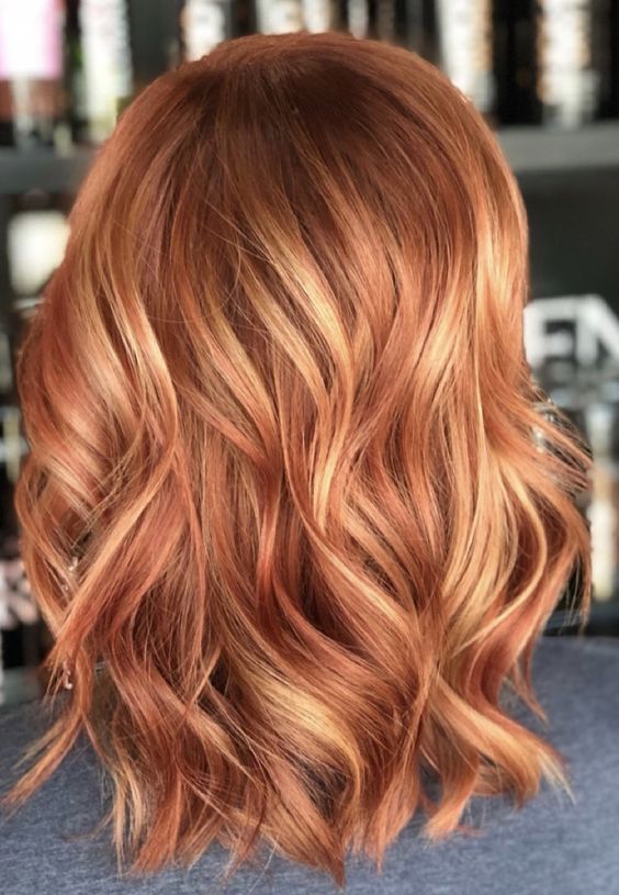 Copper Hair with Honey Blonde Highlights