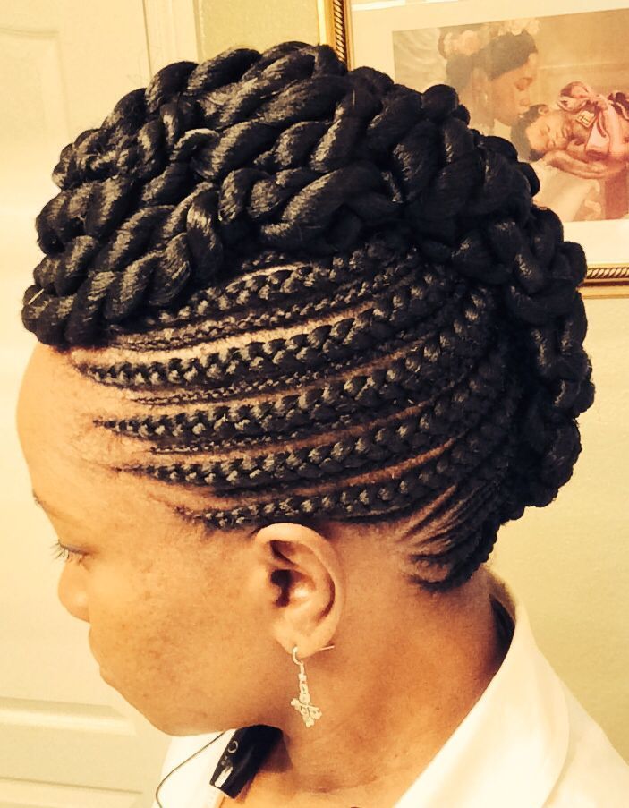 Twisted Mohawk Braided with Weave