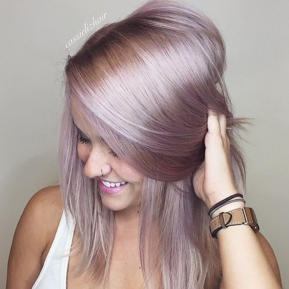 lilac on blonde hair