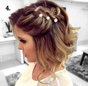 Simple Side Braid with Flower Accessories