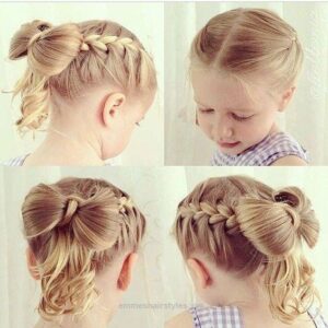 double french braid hair bow
