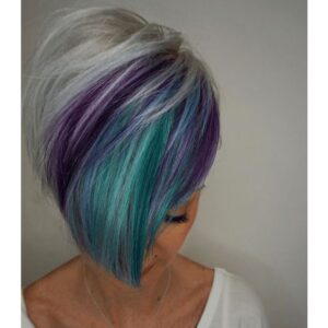 Silver Pixie with Peacock Highlights