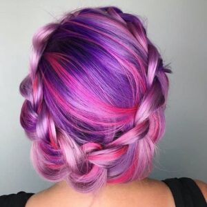 Pink and Purple Braided Crown