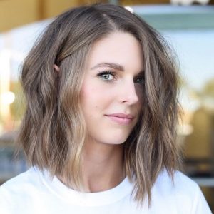Ash Brown Hair with Delicate Blonde Balayage