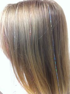 Ash Blonde Hair with Rainbow Hair Extensions