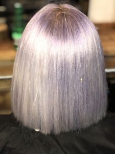 Lavender Bob with Iridescent Tinsel Extensions 