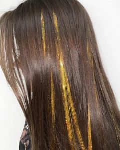 Thick Slices of Gold TInsel Extensions
