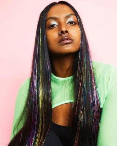 Youthful Rainbow Tinsel Hair Extensions