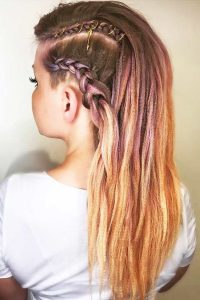 Crimped Hair with Braids