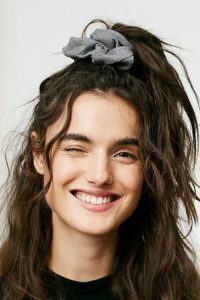 Tousled Half Up-Do with Scrunchie