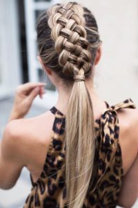 Five-Strand Braid and Low Ponytail