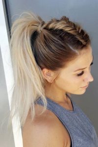High Ponytail with Fishtail Braid