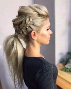 Low Ponytail with French Braids