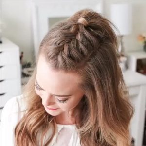 Simple Half-Up Do with French Braid