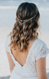 headpiece with waves