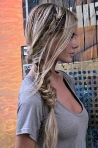messy braid top and pony