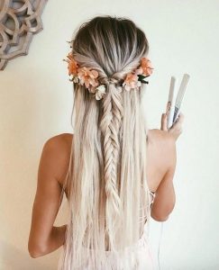 twisted braid with flower